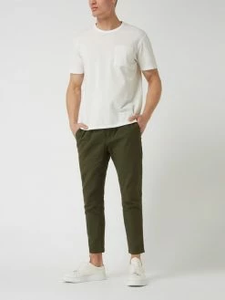 Only & Sons Cropped Tapered Fit Jogpants Mit Leinen-Anteil Modell 'Linus' - Olivgrün