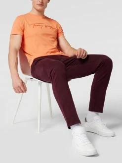 Tommy Hilfiger Straight Fit Chino Mit Stretch-Anteil - Bordeaux Rot