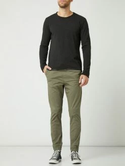 !Solid Slim Fit Jogpants Mit Stretch-Anteil - Olivgrün