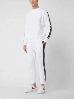 CARLO COLUCCI Sweathose Mit Logo-Streifen - Weiß