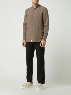 Christian Berg Men Chino Aus Leinen - Schwarz