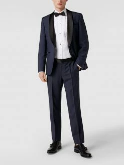 BOSS Regular Fit Bundfaltenhose Mit Kontraststreifen - Marineblau