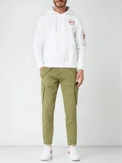 Alpha Industries Cargohose Mit Label-Details Modell 'COMBAT' - Olivgrün