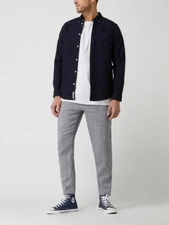 Casual Friday Regular Fit Jogpants Aus Leinenmischung Modell 'Pilou' - Olivgrün