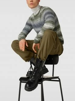 REVIEW Cargohose Mit Label-Patch - Olivgrün