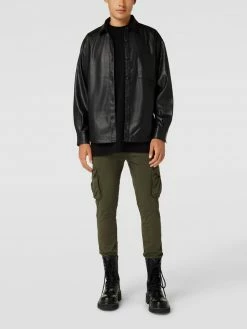 Alpha Industries Cargohose Mit Label-Details Modell 'Twill' - Schwarz