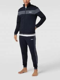 BOSS Sweatpants Mit Label-Stitching Modell 'Tracksuit' - Marineblau