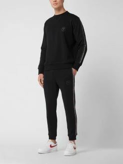 CARLO COLUCCI Sweathose Mit Logo-Streifen - Schwarz