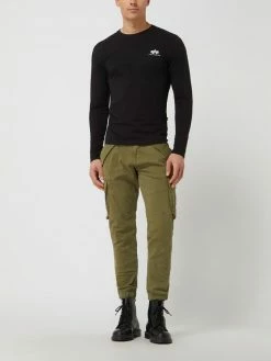 Alpha Industries Cargohose Mit Label-Details Modell 'COMBAT' - Olivgrün