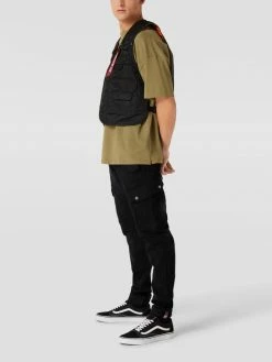 Alpha Industries Cargohose Mit Label-Details Modell 'COMBAT' - Schwarz