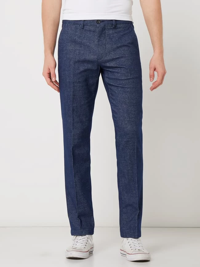 Tommy Hilfiger Straight Fit Chino Mit Stretch-Anteil Modell 'Denton' - Blau Meliert 4 Tommy Hilfiger Straight Fit Chino Mit Stretch-Anteil Modell 'Denton' - Blau Meliert – Bild 4